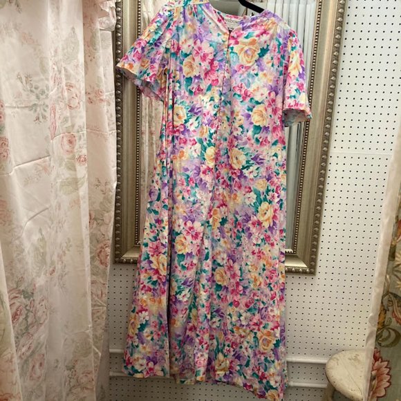 David Brown Dresses 8s Pastel Muu Muu Maxi Dressrobe Size Sm Poshmark